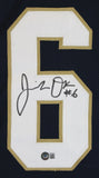 Notre Dame Jeremiah Owusu-Koramoah Signed Navy Blue Pro Style Jersey BAS Witness