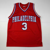 Autographed/Signed Allen Iverson Philadelphia Red Basketball Jersey JSA COA