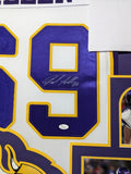 FRAMED MINNESOTA VIKINGS JARED ALLEN AUTOGRAPHED SIGNED JERSEY JSA COA