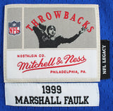 Rams Marshall Faulk HOF 20XI Authentic Signed Blue M&N Jersey BAS Witnessed