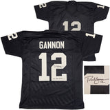 RAIDERS RICH GANNON AUTOGRAPHED BLACK JERSEY NFL MVP 2002 BECKETT WITNESS 230003