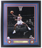 Allen Iverson Signed Framed 16x20 Rookie Philadelphia 76ers Spotlight Photo PSA