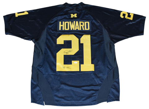 DESMOND HOWARD SIGNED MICHIGAN WOLVERINES #21 ADIDAS PREMIER JERSEY JSA