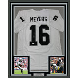 Framed Autographed/Signed Jakobi Meyers 35x39 Las Vegas White Jersey Beckett COA