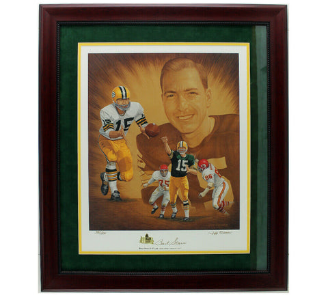 Bart Starr Signed Green Bay Framed 24x19 Photo