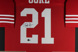 FRANK GORE (49ers red TOWER) Signed Autographed Framed Jersey Beckett