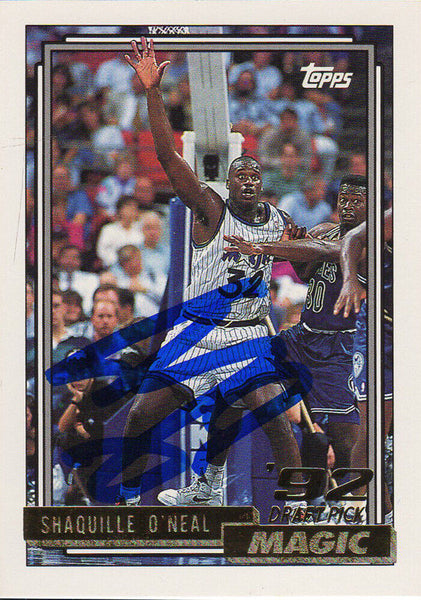 Shaquille O'Neal Autographed Magic 1992 Topps Gold Rookie Card #362 -(SS COA)