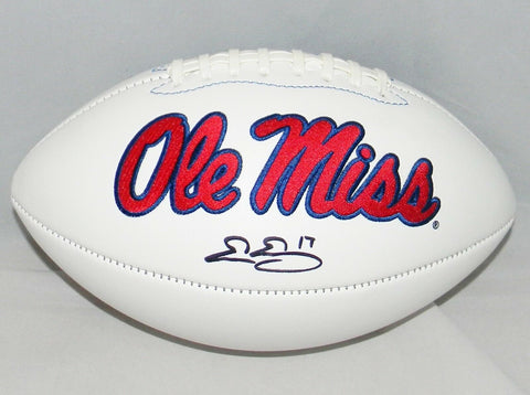 EVAN ENGRAM AUTOGRAPHED SIGNED OLE MISS MISSISSIPPI REBELS LOGO FOOTBALL JSA