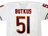 CHICAGO BEARS DICK BUTKUS AUTOGRAPHED WHITE JERSEY BECKETT BAS WITNESS 210525