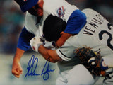 Nolan Ryan Signed Texas Rangers 8x10 Fighting Ventura Photo- AIV/Ryan Holo *Blue