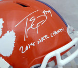 TRAVIS ETIENNE AUTO CLEMSON ORANGE FULL SIZE HELMET 2018 CHAMPS! BECKETT 193991