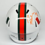 RAY LEWIS, ED REED SIGNED MIAMI HURRICANES FS WHITE REPLICA HELMET THE U BECKETT