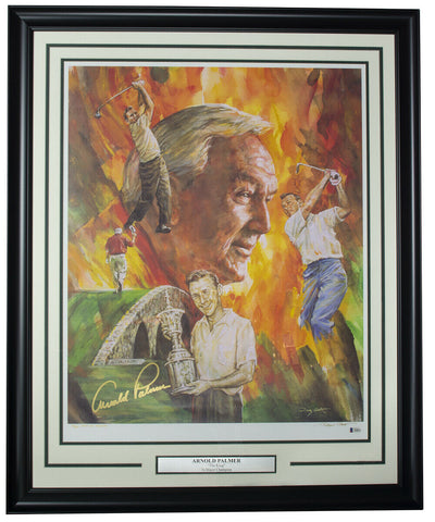 Arnold Palmer Signed Framed 25x30 Golf Collage Photo BAS Hologram