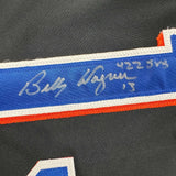 Autographed/Signed Billy Wagner 422 Saves New York Black Baseball Jersey JSA COA