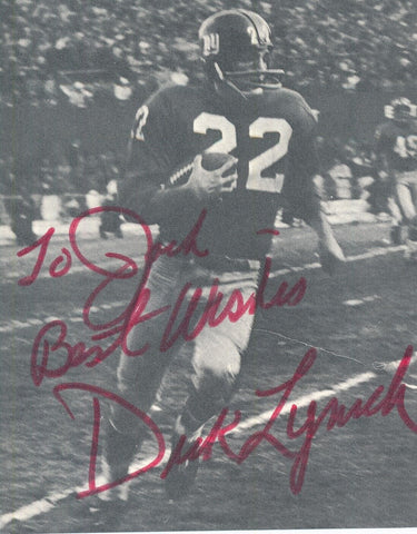 Dick Lynch Signed/Autographed New York Giants 4x5 B/W Mag Photo 151757