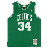 PAUL PIERCE Autographed Finals MVP Stat Celtics Green M&N Jersey FANATICS LE 34