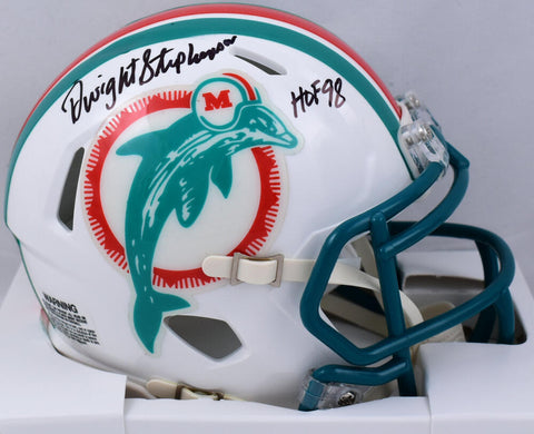 Dwight Stephenson Signed Miami Dolphins 80-96 Speed Mini Helmet w/ HOF- Prova