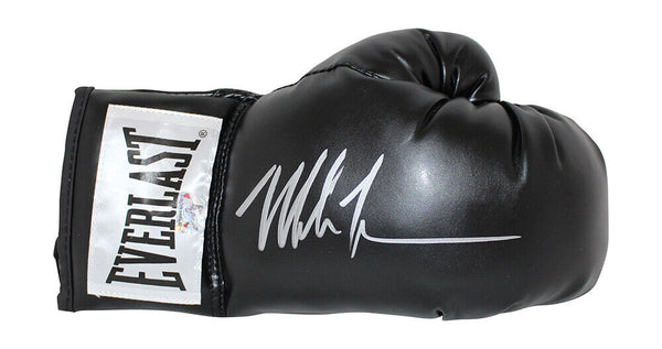 Mike Tyson Autographed/Signed Black Right Everlast Boxing Glove Fitterman 31079