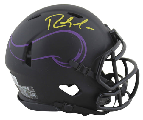 Vikings Randy Moss Signed Eclipse Speed Mini Helmet w/ Yellow Sig BAS Witnessed