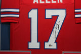 JOSH ALLEN (Bills red TOWER) Signed Autographed Framed Jersey Beckett