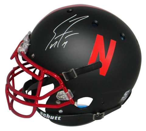 SCOTT FROST SIGNED NEBRASKA CORNHUSKERS FULL SIZE BLACK AUTHENTIC HELMET BECKETT