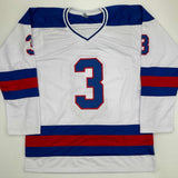 Autographed/Signed Ken Morrow Team USA Miracle On Ice 1980 White Jersey JSA COA