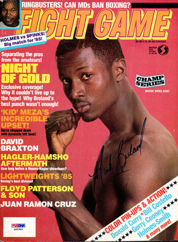 Mark Breland Autographed Signed Fight Game Magazine Cover PSA/DNA #Q95982