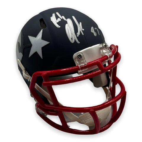 Rob Gronkowski Signed Autographed AMP Mini Helmet JSA