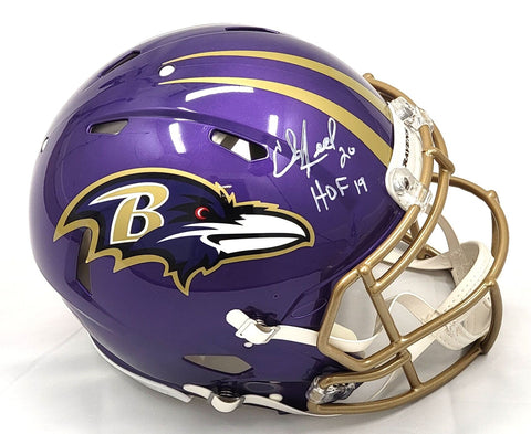 Ed Reed Signed Ravens Speed Flash Authentic Helmet W/ HOF 19 Beckett Witnessed