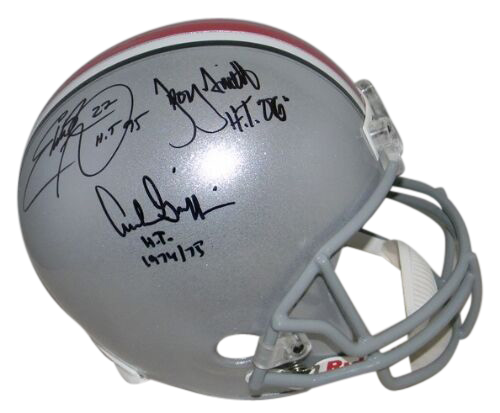 ARCHIE GRIFFIN EDDIE GEORGE TROY SMITH SIGNED OHIO STATE HEISMAN F/S HELMET JSA