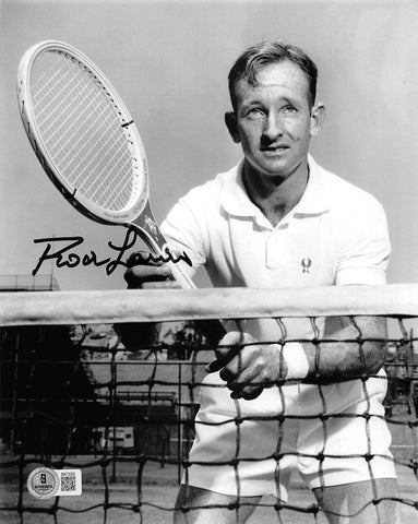 Rod Laver Authentic Signed 8x10 Vertical Black & White Photo w/ Black Sig BAS 3