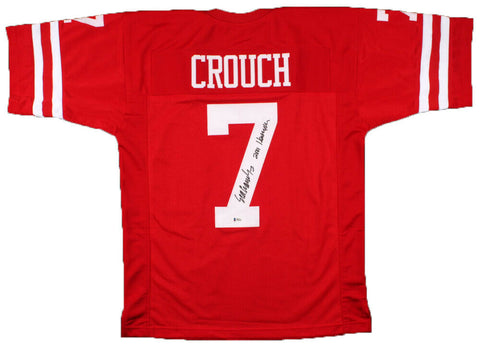 ERIC CROUCH AUTOGRAPHED NEBRASKA CORNHUSKERS #7 RED JERSEY BECKETT