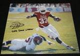 D'ONTA FOREMAN AUTOGRAPHED SIGNED TEXAS LONGHORNS VS OU 16x20 PHOTO TRISTAR