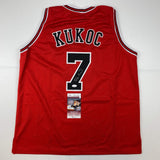 Autographed/Signed Toni Kukoc Chicago Red Basketball Jersey JSA COA