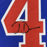 FRAMED Autographed/Signed JOE DUMARS 33x42 Detroit Blue Jersey JSA COA Auto