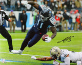 AJ Brown Autographed Titans 16x20 Close Up Catch Vs Saints Photo- Beckett W