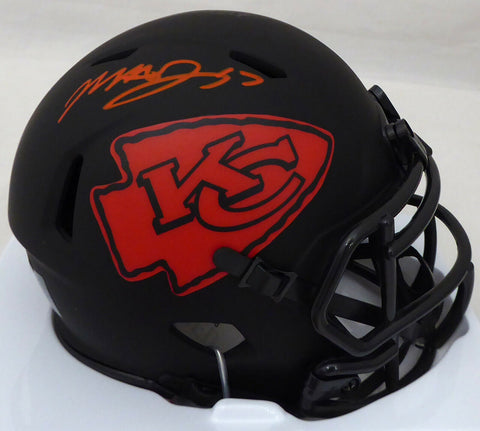 MECOLE HARDMAN AUTOGRAPHED CHIEFS ECLIPSE BLACK SPEED MINI HELMET BECKETT 185784