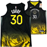 WARRIORS STEPHEN CURRY AUTOGRAPHED BLACK NIKE CITY EDITION JERSEY 48 BECKETT