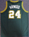 SEATTLE SONICS SPENCER HAYWOOD AUTOGRAPHED GREEN JERSEY "HOF 15" MCS HOLO 104224