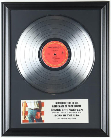 Bruce Springsteen "Born in The USA" Framed Platinum Vinyl Record Album Display