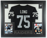 Howie Long Signed Oakland Raiders 35x43 Framed Jersey (Beckett) 8xPro Bowl D.E.