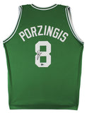 Kristaps Porzingis Authentic Signed Green Pro Style Jersey BAS Witnessed