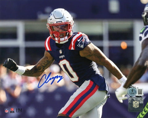 Christian Gonzalez New England Patriots Signed Action 16x20 Photo BAS