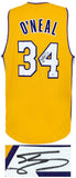 Shaquille O'Neal (LAKERS) Signed Gold Custom Basketball Jersey - (BECKETT COA)