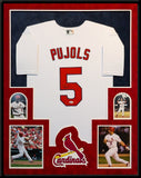 FRAMED IN SUEDE ST LOUIS CARDINALS ALBERT PUJOLS AUTOGRAPHED JERSEY BECKETT HOLO