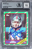 Giants Phil Simms Signed 1986 Topps #138 Card Auto Graded 10! BAS Slabbed