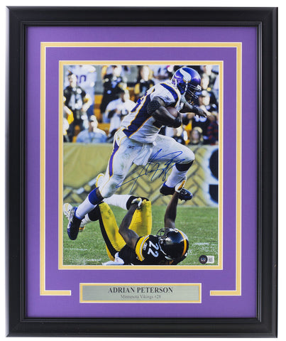 Adrian Peterson Signed Framed 11x14 Minnesota Vikings Photo BAS