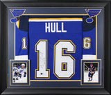 Brett Hull "HOF 2009" Authentic Signed Blue Pro Style Framed Jersey BAS Witness