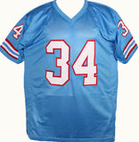 Earl Campbell Autographed Blue Pro Style Stat 4 Jersey With HOF- JSA W *Black