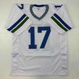 Autographed/Signed David Krieg Seattle White Football Jersey JSA COA